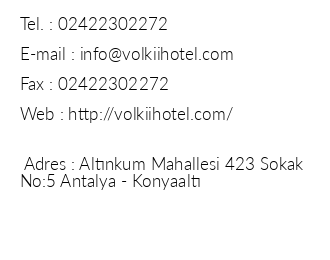 Volkii Hotel iletiim bilgileri